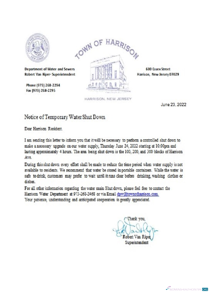 download download USA New Jersey Town of Harrison water shut off notice